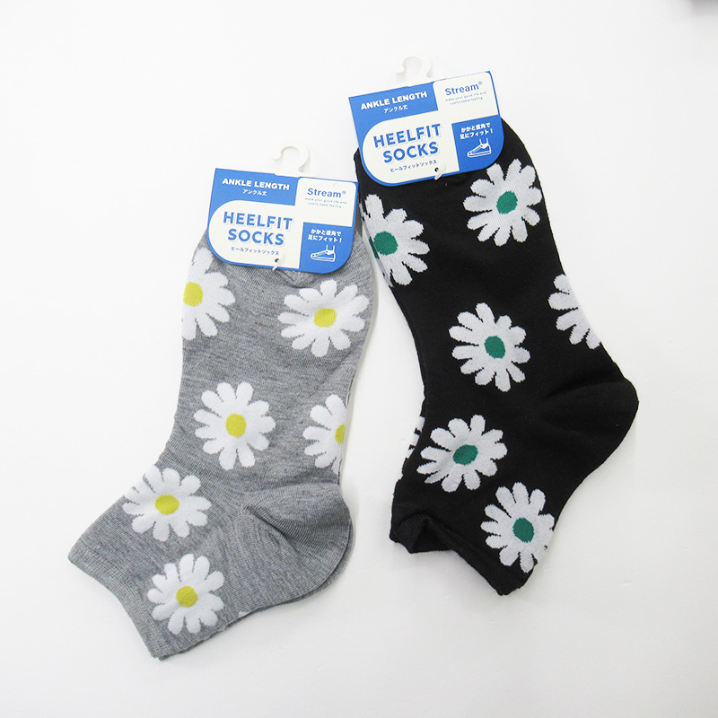 STREAM 花柄かかと直角アンクレットソックス